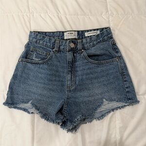 Cotton On Blue Cuttoff Jean Shorts, Ripped detail